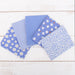Fat Quarter Bundle - Five Blue Confetti Brights Precut Cotton Fabrics - Threadart.com