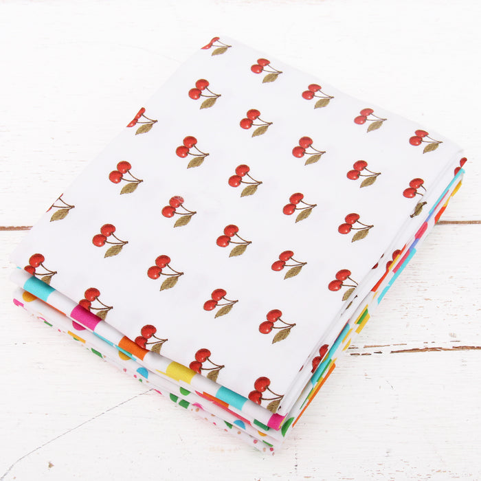 Fat Quarter Bundle - Five Confetti Brights Precut Cotton Fabrics - Threadart.com