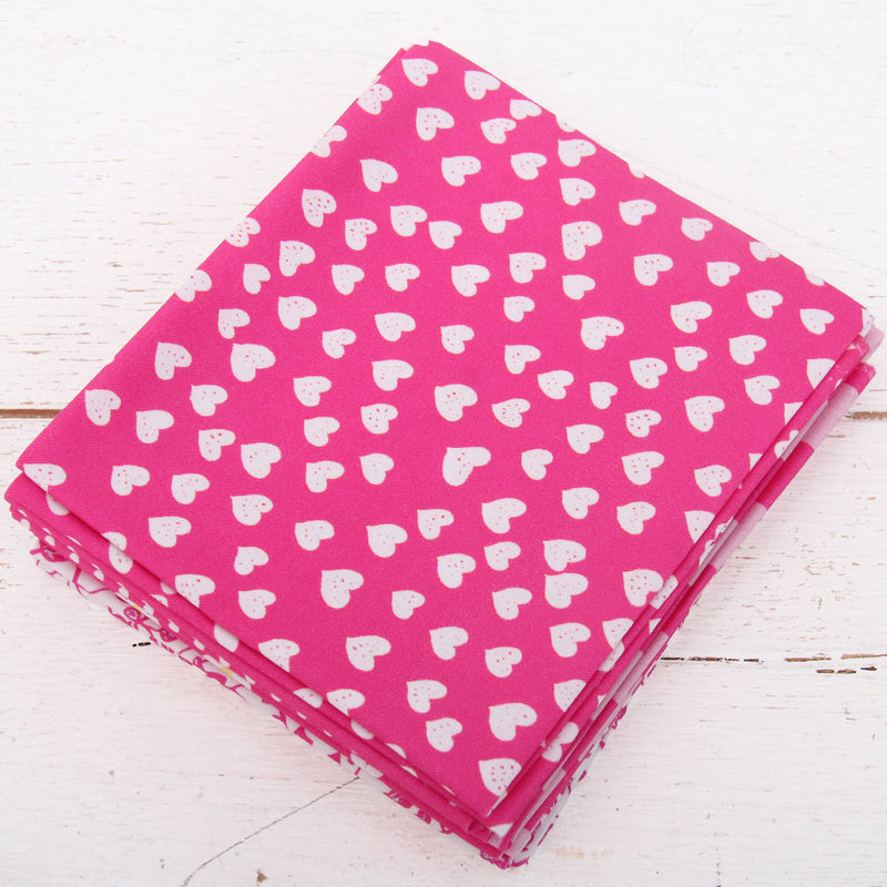 Fat Quarter Bundle - Five Hot Pink Confetti Brights Precut Cotton Fabrics - Threadart.com