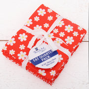 Fat Quarter Bundle - Five Red Confetti Brights Precut Cotton Fabrics - Threadart.com