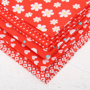Fat Quarter Bundle - Five Red Confetti Brights Precut Cotton Fabrics - Threadart.com