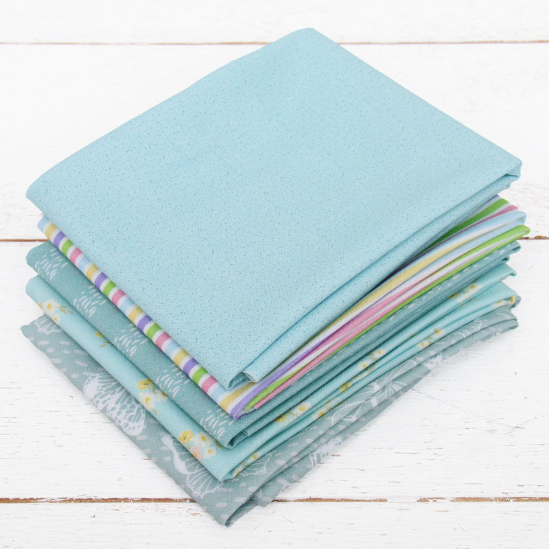 Five Fat Quarter Bundle - Light Blue Color Builder Set - Threadart.com