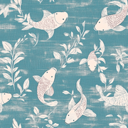 Fat Quarter Bundle - Five Aqua Precut Cotton Fabrics - Threadart.com