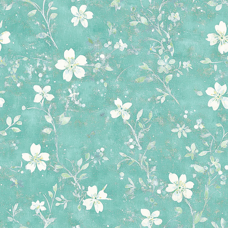 Fat Quarter Bundle - Five Aqua Precut Cotton Fabrics - Threadart.com