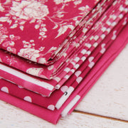 Fat Quarter Bundle - Five Burgundy Precut Cotton Fabrics - Threadart.com