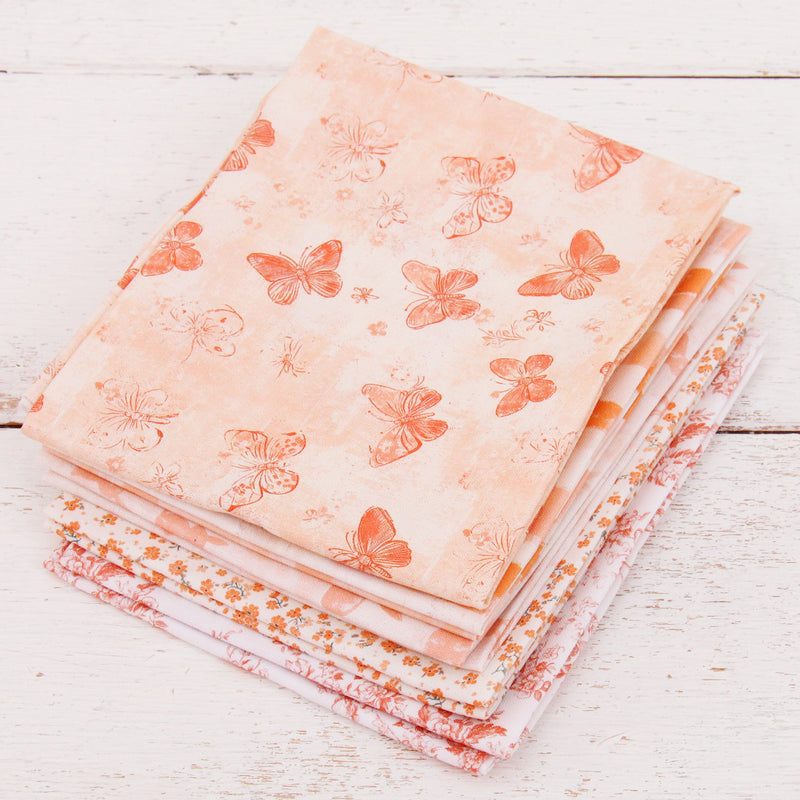 Fat Quarter Bundle - Five Coral Precut Cotton Fabrics - Threadart.com