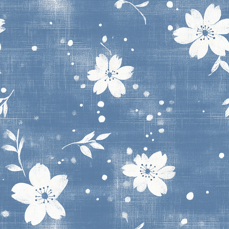 Fat Quarter Bundle - Five Denim Blue Precut Cotton Fabrics - Threadart.com