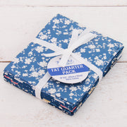 Fat Quarter Bundle - Five Dark Blue Precut Cotton Fabrics - Threadart.com