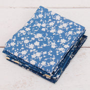 Fat Quarter Bundle - Five Dark Blue Precut Cotton Fabrics - Threadart.com