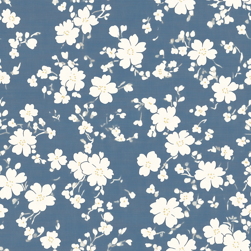 Fat Quarter Bundle - Five Dark Blue Precut Cotton Fabrics - Threadart.com