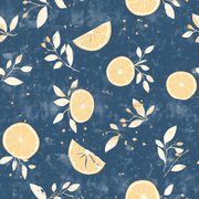 Fat Quarter Bundle - Five Dark Blue Precut Cotton Fabrics - Threadart.com