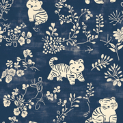 Fat Quarter Bundle - Five Dark Blue Precut Cotton Fabrics - Threadart.com