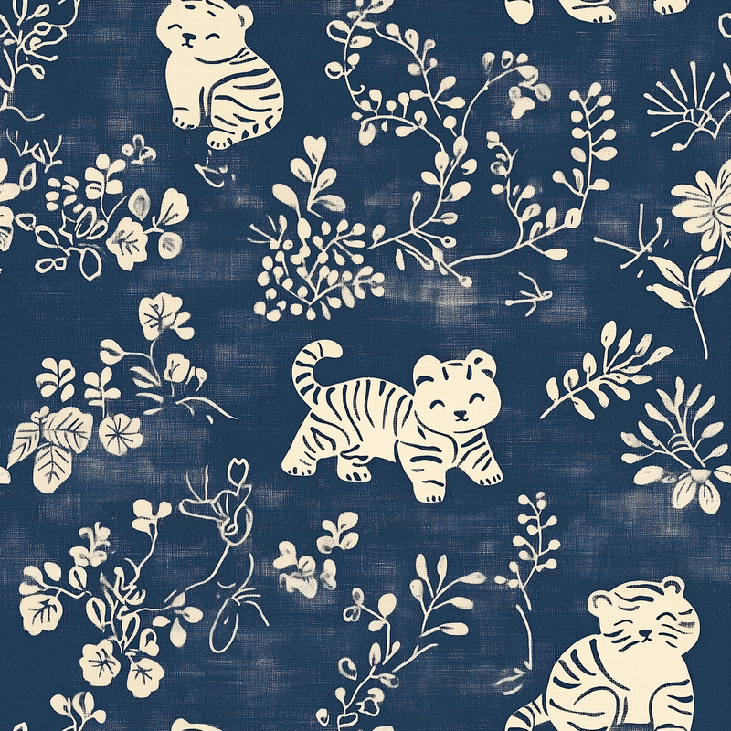 Fat Quarter Bundle - Five Dark Blue Precut Cotton Fabrics - Threadart.com