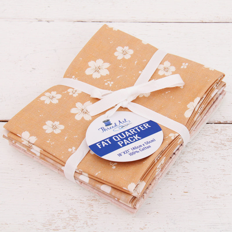 Fat Quarter Bundle - Five Ivory Precut Cotton Fabrics - Threadart.com