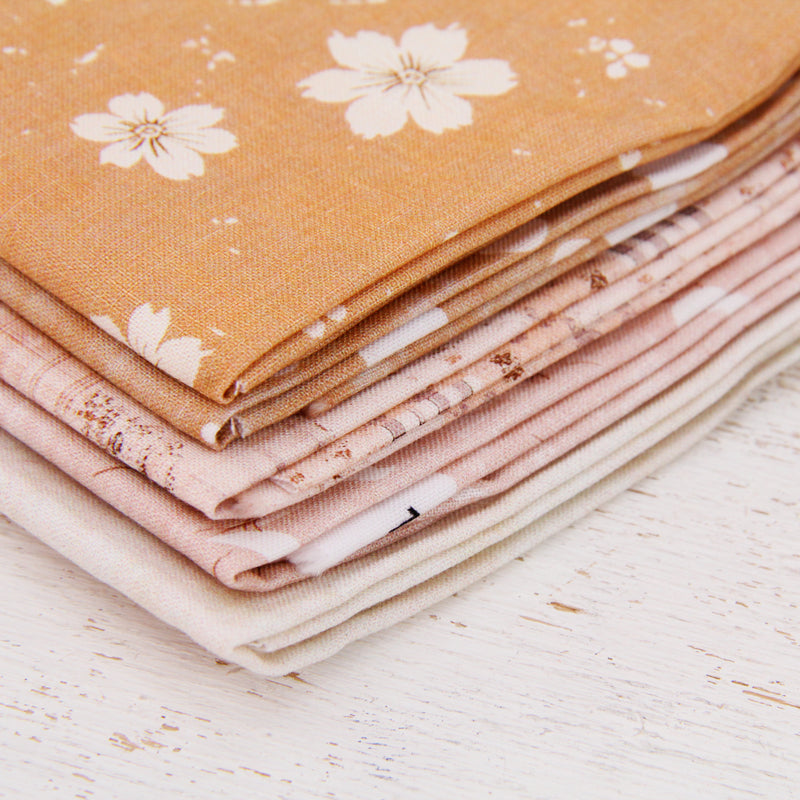 Fat Quarter Bundle - Five Ivory Precut Cotton Fabrics - Threadart.com