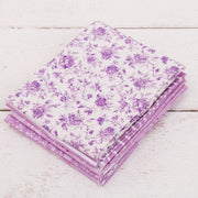Fat Quarter Bundle - Five Lavender Precut Cotton Fabrics - Threadart.com