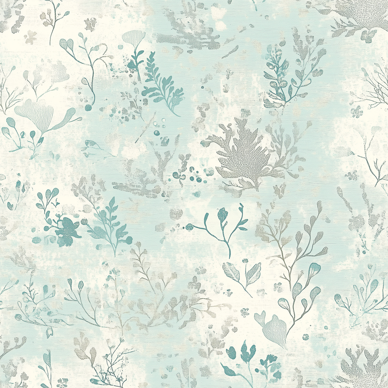 Fat Quarter Bundle - Five Light Aqua Precut Cotton Fabrics - Threadart.com