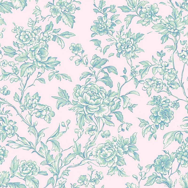 Fat Quarter Bundle - Five Light Aqua Precut Cotton Fabrics - Threadart.com