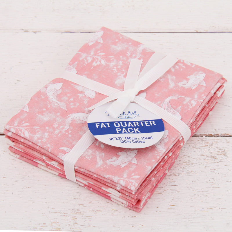 Fat Quarter Bundle - Five Pink Precut Cotton Fabrics - Threadart.com
