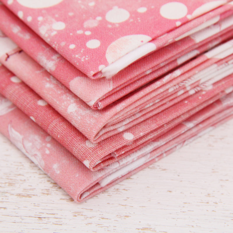 Fat Quarter Bundle - Five Pink Precut Cotton Fabrics - Threadart.com