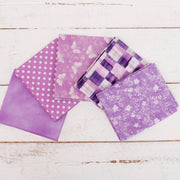 Fat Quarter Bundle - Five Purple Precut Cotton Fabrics - Threadart.com