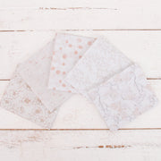 Fat Quarter Bundle - Five White Precut Cotton Fabrics - Threadart.com