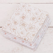 Fat Quarter Bundle - Five White Precut Cotton Fabrics - Threadart.com