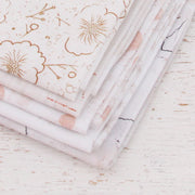 Fat Quarter Bundle - Five White Precut Cotton Fabrics - Threadart.com