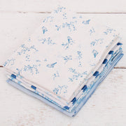 Fat Quarter Bundle - Five Light Blue & White Precut Cotton Fabrics - Threadart.com