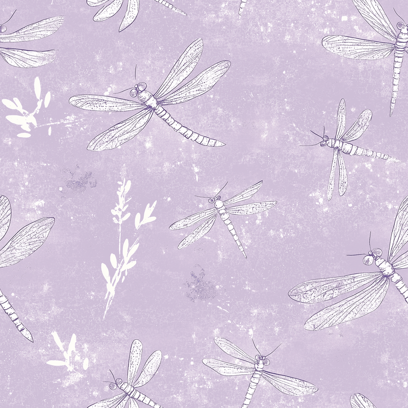 Fat Quarter Bundle - Five White & Purple Precut Cotton Fabrics - Threadart.com