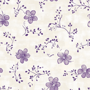 Fat Quarter Bundle - Five White & Purple Precut Cotton Fabrics - Threadart.com