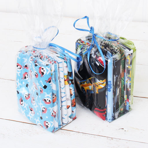 Six Fat Quarter Grab Bag - Mystery Pack of Boyish Print Precuts - Threadart.com