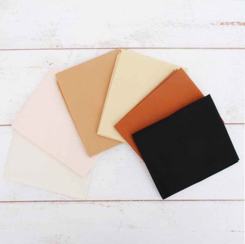 Six Fat Quarter Bundle - Neutral Solid Colors - Threadart.com