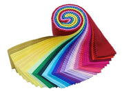 Jelly Roll Fabric Strips, 40 Precut Fabric Strips in Rainbow Colors, Premium Cotton - Threadart.com