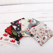 Six Fat Quarter Grab Bag - Mystery Pack of Christmas Print Precuts - Threadart.com