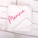 Personalized Soft Baby Blanket - Minky Ivory, Blue and Pink With Embroidery Name - Threadart.com