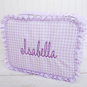 Personalized Ruffle Gingham Pouch with Embroidered Name or Monogram - Threadart.com