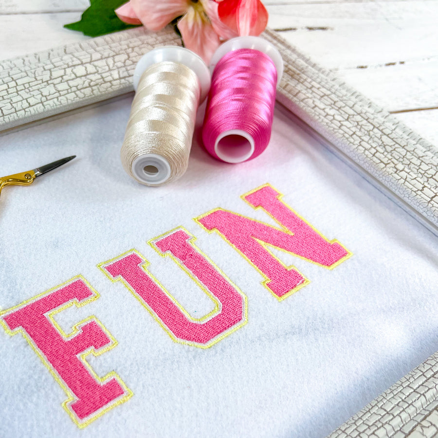 Machine Embroidery Thread Sets in use