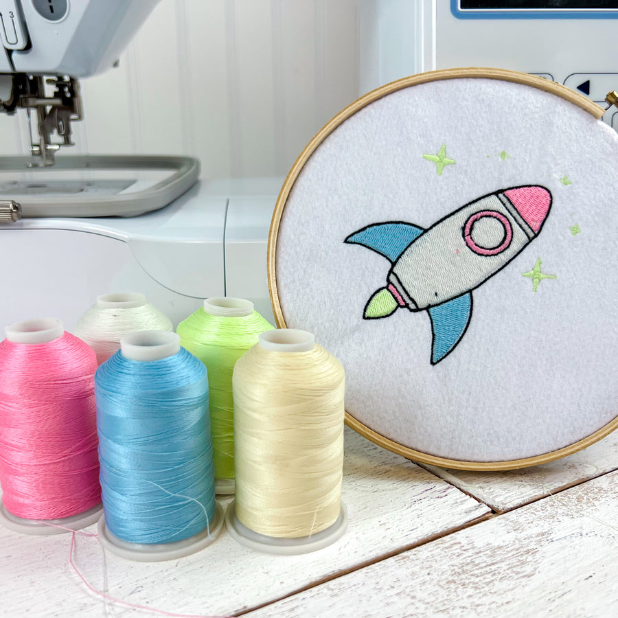 Glow In The Dark Thread in use