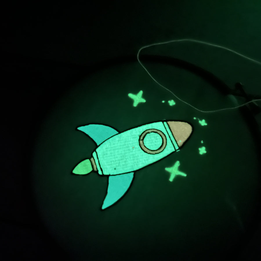 Glow In The Dark Thread in use