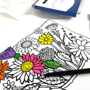 Color Your Own Tote Bag - Flower Design (Without Markers) - Threadart.com