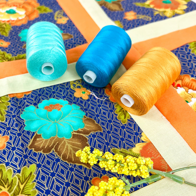 Cotton Quilting Thread - Bright Navy - 1000 Meters - 50 Wt. - Threadart.com