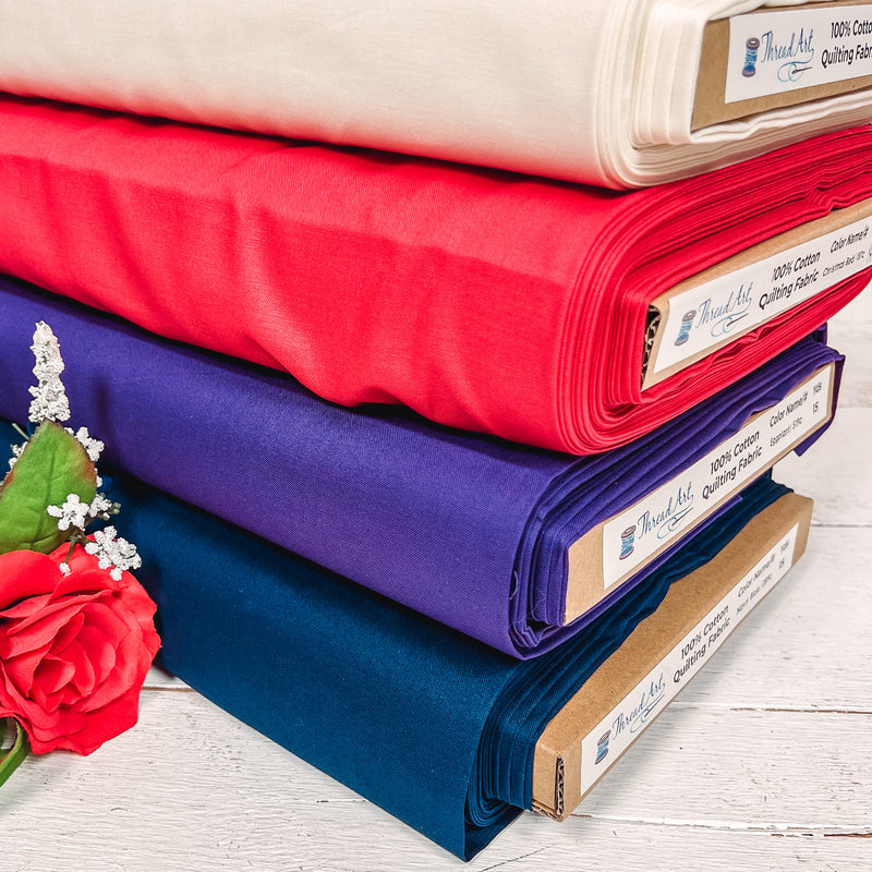 BOLT ENDS of Solid Cotton Fabrics - 1/2 yard to 1 yard cuts - Threadart.com