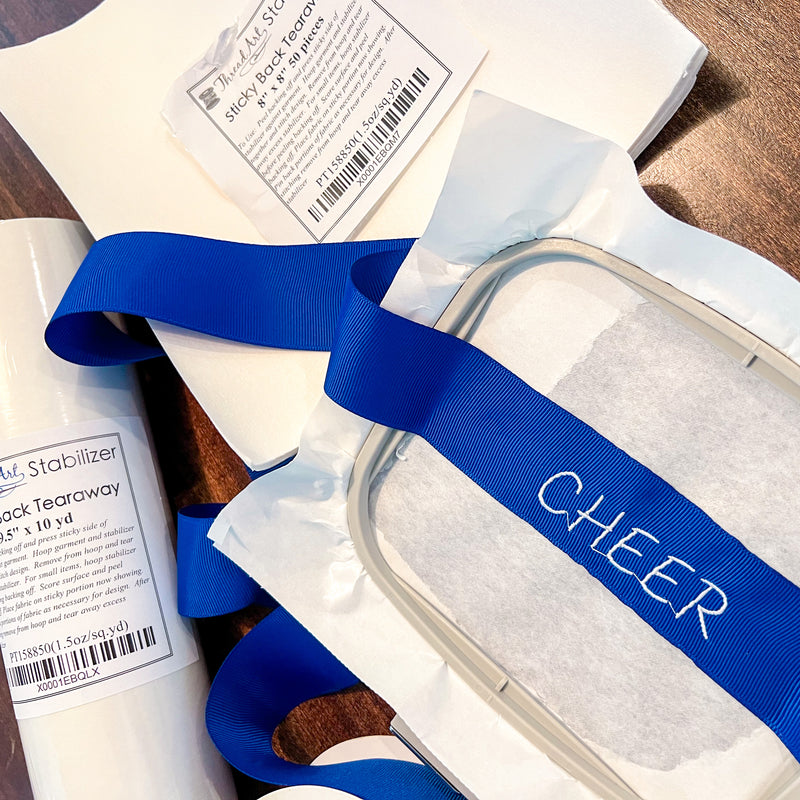 Sticky Back Tearaway Embroidery Stabilizer - 8x8 50 Precut - Threadart.com