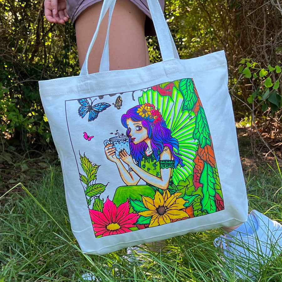 Coloring Kits - Printed Tote Bag to Decorate in use