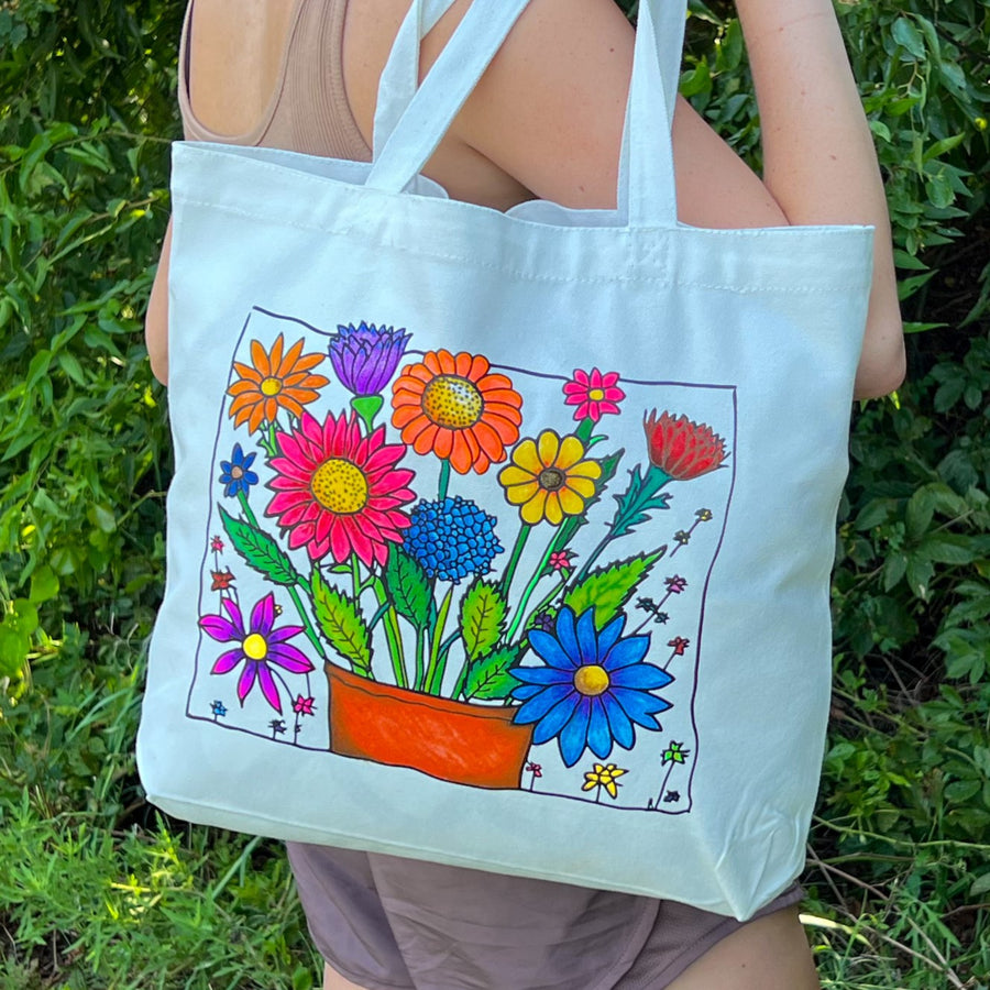 Coloring Kits - Printed Tote Bag to Decorate in use