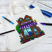 Color Your Own Tote Bag - Beauty Shoppe Design (Without Markers) - Threadart.com