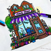 Color Your Own Tote Bag - Beauty Shoppe Design (Without Markers) - Threadart.com