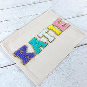 Personalized Canvas Pouch - Custom Varsity Chenille Letters - Threadart.com