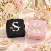Personalized Travel Jewelry Case with Name - Zippered Organizer - Threadart.com